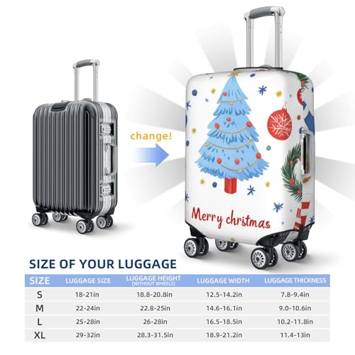Christmas Cartoon Decor Luggage Cover Washable Elastic Suitcase Cover Anti-Scratch Travel Luggage Protector Covers for Kids Adult S fits 18-21 inch Suitcase4