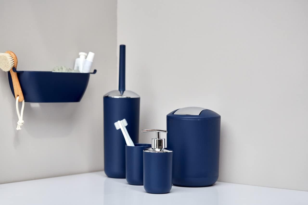 WENKO "Brasil Toilet Brush and Holder, Dark Blue