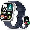 2025 Upgraded Smart Watch Alexa Built-in【1.83" HD Touchscreen】【BT5.3 Call, 100+ Sports Modes & IP68 Waterproof】 Fitness Tracker 24/7 Heart & Sleep Monitor for Android iOS Men Women (Blue)