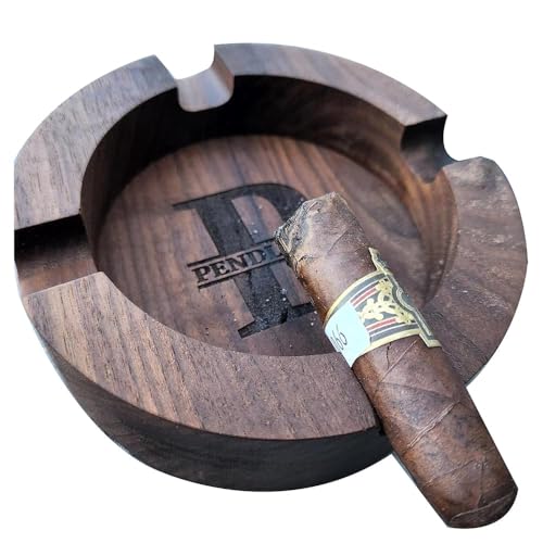 Personalized Walnut Cigar Ash Tray - ROSILY