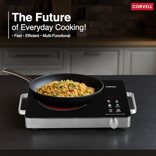 Image of 2200W Infrared Cooktop | Smart Electric Stove with Digital Display & Adjustable Temperature | Stainless Steel & Ceramic Design, 4 Cooking Modes, Auto Shut-Off