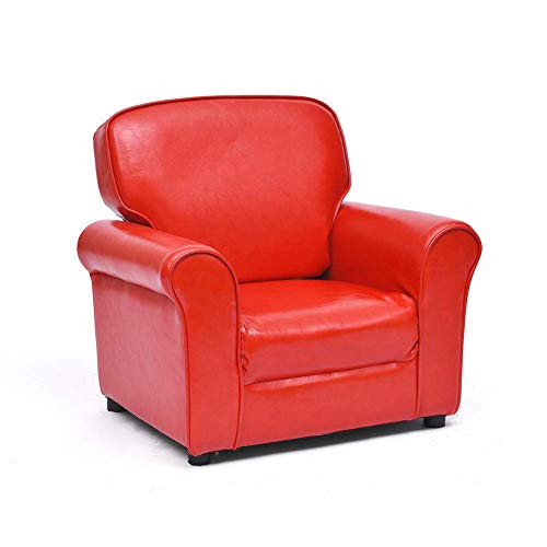 LHSUNTA Silla de cuero para niños Sillón infantil Muebles para niños Sillón de construcción robusta Sofá asiento de sala de estar -D 61 x 45 x 25 cm