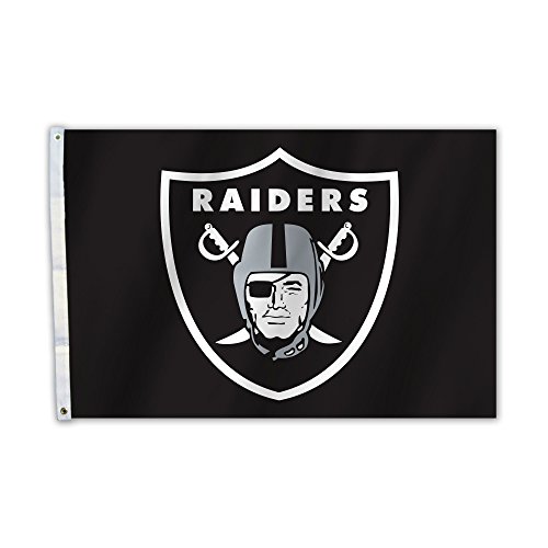 Fremont Die NFL Oakland Raiders Oakland Raiders 2 Ft. X 3 Ft. Flag with Grommets Black (92004B)