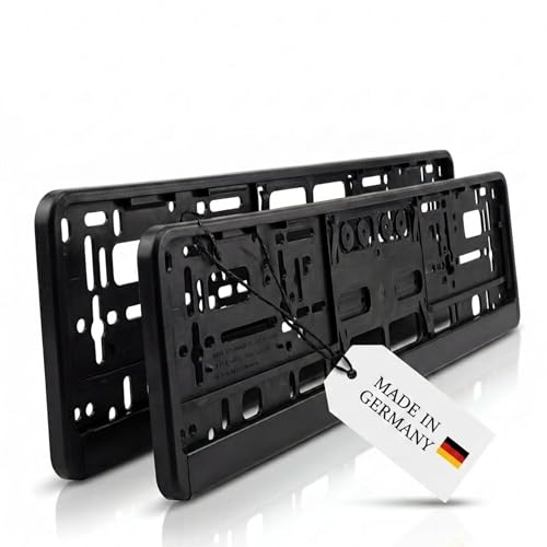 Kennzeichenhalter Auto Schwarz Nummernschildverstärker Kennzeichenrahmen 2er Set - Made in Germany