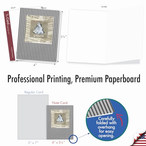 Image of The Best Card Company - 10 Blank Merry Christmas Note Cards for Men and Women (4 x 5.12 Inch) - Boxed Holiday Notecards with Envelopes - Christmas Canvas M6658XSB
