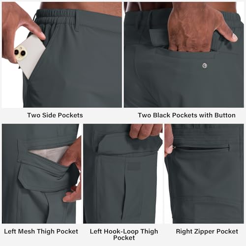 Image of Jessie Kidden Mens Cargo Shorts Expandable Waist Quick Dry Hiking Shorts