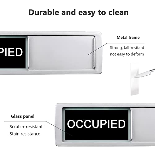 Image of Vacant Occupied Privacy Sign, Vacant Occupied Door Sign for Home Office Restroom Conference Hotels Hospital, Slider Door Indicator Tells Whether Room Vacant or Occupied, 7'' x 2''-Black&White