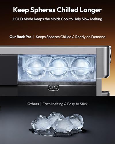 Image of EUHOMY 2.5 inch Clear Ice Ball Maker Countertop with Remote App Control, Wi-Fi Ice Machine with 24H Timer, 3 pcs Sphere in 45 Mins, 96 pcs /Day, CrystalFlux Freezing Technology, Ideal for Whiskey Bourbon