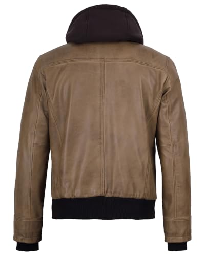 Image of Blingsoul Leather Jacket Men With Detachable Hooded - Real lambskin Leather Jackets For Mens