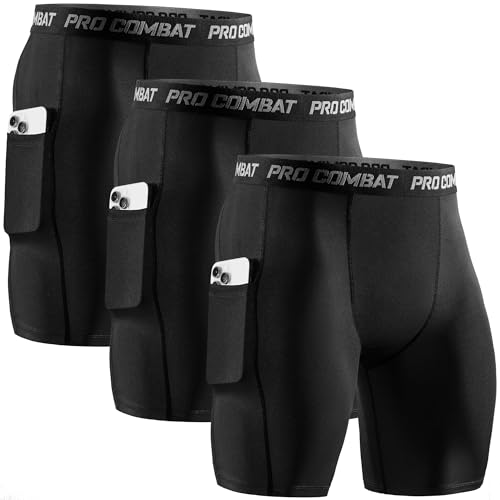 Niksa 3er Pack Herren Kompressionsshorts,Schnelltrocknendes Baselayer...