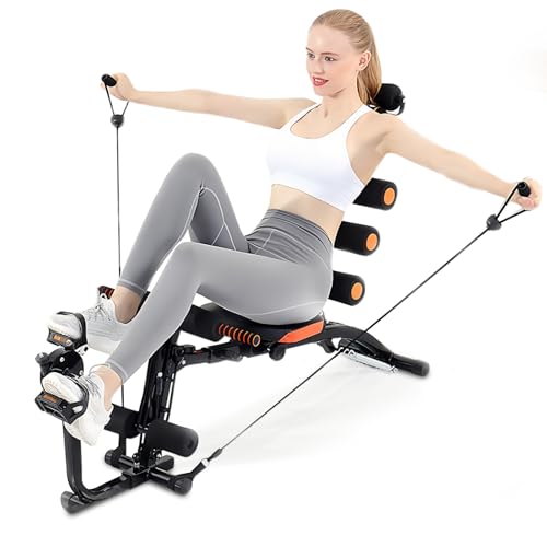 Abdominal Workout Bench – Adjustable Sit-Up Machine with Leg Lock & Dumbbell Holder – Home Gym Core Trainer for Abs, Crunches, Leg Raises – Foldable, Heavy-Duty Steel Frame – Max Weight 300LB