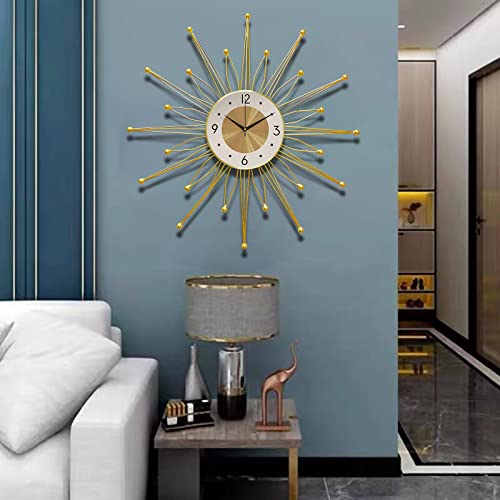 Mid Century Modern Clock 20 Inch Metal Wall Clocks Battery Operated Silent Art Kitchen For Living Room Decor #TOP1