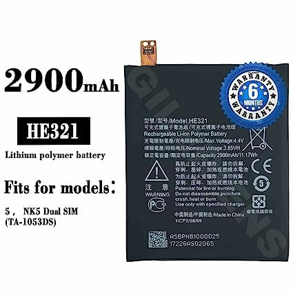 Image of Original HE321 Battery for Nokia 5 TA-1053 / TA-1044 / TA-1027 / TA-1024 Battery with 6 Month Warranty***** (P9)