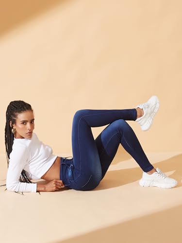 Image of Dolce Crudo Women's Skinny Fit High Rise Regular Length Stretchable High Waist Denim Jeans
