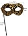 AZYOUNG Men's Masquerade Christmas Halloween Ball Party Half Face Masks on Stick (Black)