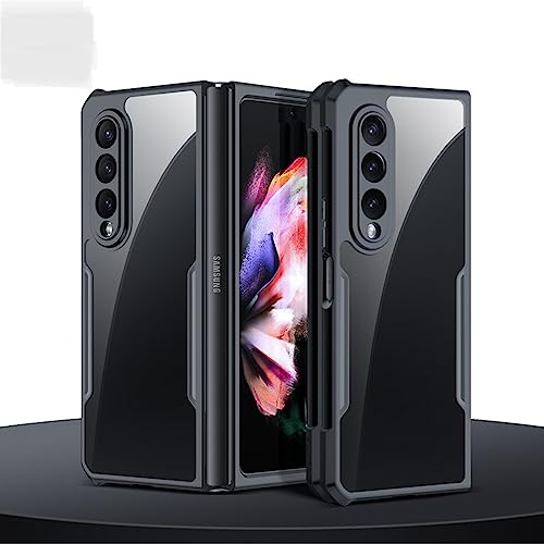 Image of PRITO Samsung Galaxy Z Fold 3 Case - Clear Beatle Slim Phone Case With Hard Pc Back, Soft Tpu Edges, Hinge, Non-Yellowing, Shockproof Protective Cover For Z Fold 3 5G (Fold 3)