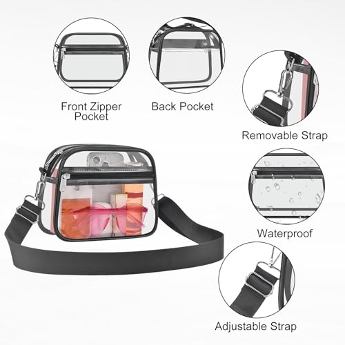 Image of USPECLARE Clear Bag for Stadium Events Clear Sports Fan Handbags Purses