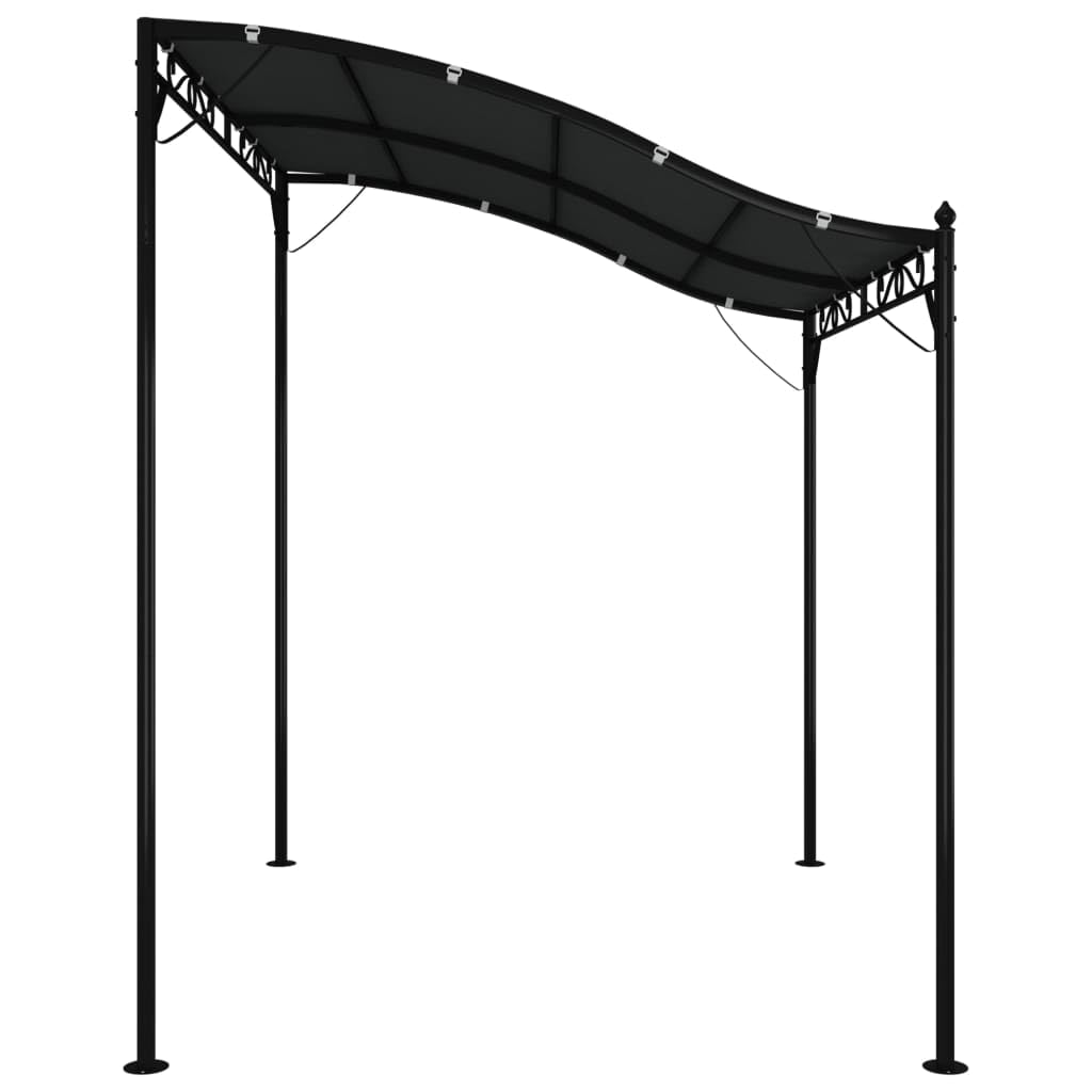 Pergola Adossée, Pergola Murale de Jardin Abri de Barbecue Anthracite 2x2,3 m 180 g/m² Tissu et Acier