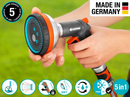 Gardena 3817M-Fp Frost Proof - Premium Metal Multi Sprayer (Five Spray Patterns) + Water Stop #TOP2