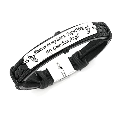 Mens Leather Memorial Bracelet, In Memory Of Someone Who Is Deceased, Forever In My Heart #TOP25