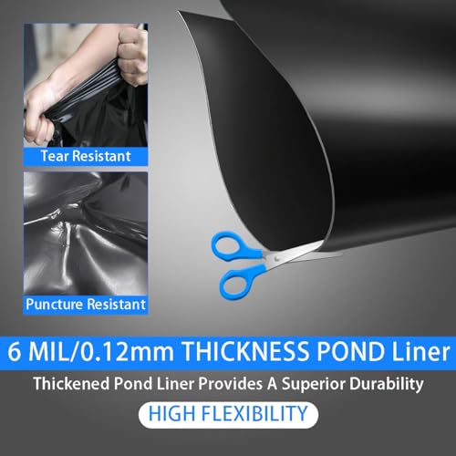 Bâche de bassin ultra-résistante 6 mil membrane aquacole pour cascade