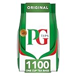 PG Tips One Cup Biodegradable Square Everyday Tea Bags Bulk for Catering, Birthdays, Office Tea Breaks and Afternoon Tea, Pack Of 1100 Teabags