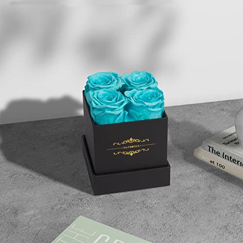 Natroses Preserved Roses In A Box That Last Up To 3 Years, Long Lasting Roses Gifts For Her,Valentines Day Gifts, Blue-2 #TOP3