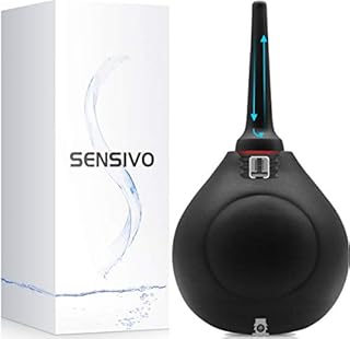 SENSIVO Enema Bulb [10.1oz ] Anal Douche with Back-Flow Prevention, Silicone Enema Kit for Colon Cleansing, Anal Cleaner Vaginal Douche Bottle Enema Nozzle Douche for Men Women Reusable