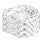 MUCKLILY Bandejas Desechables de Aluminio para Conchas de Ostras 100 Unidades Mini Tamaño Resistentes para Barbacoa y Horno Ideales para Mariscos Vieiras y Aperitivos en Fiestas