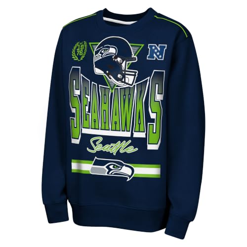 Outerstuff Youth College Navy Seattle Seahawks Run & Gun Fleece Sweatshirt
