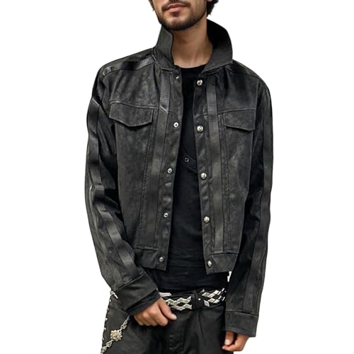 Veste similicuir biker au style Brando rétro avec des finitions soignées
