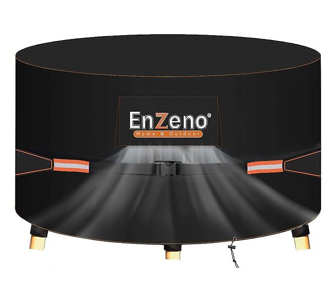 Enzeno Round Furniture Cover Waterproof, Garden Table Covers with Air Vent