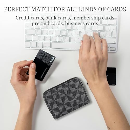 Porte-cartes de crédit Veki en cuir noir double couche chic - 4
