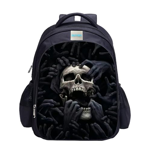 MATMO Kids Skull Backpack Children Student Travel Backpack for Boys School Bag Bookbag (Skull Backpack 24-48)