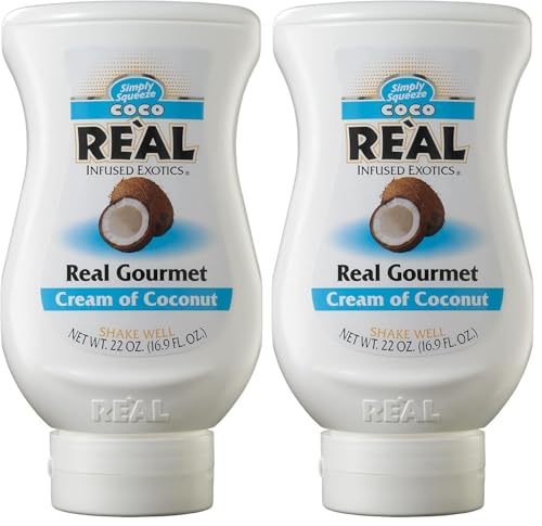 Coco Reàl, Cream of Coconut, 16.9 FL OZ Squeezable Bottle, Individually Boxed (Pack of 2)