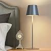 Dimmbare LED Akku Tischlampe Kabellos Touch Aufladbare Tragbare Tischleuchte und 8 Farben verfügbar IP54 Wasserdichte Metall Outdoor Tischleuchte für Restaurant, Schlafzimmer, rbeit, Bar(Grau)