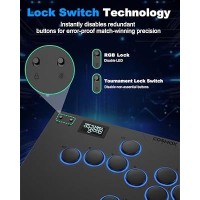 Haute42 Leverless Controller Arcade Stick: Aluminum Leverless Arcade Stick M Ultra GEN2 with Lock Button & RGB Lighting, Arcade Controller Street Fight for PC/PS3/PS4/Switch Game,Low-Profile Switch Arcade Stick Support Hot Swap & SOCD