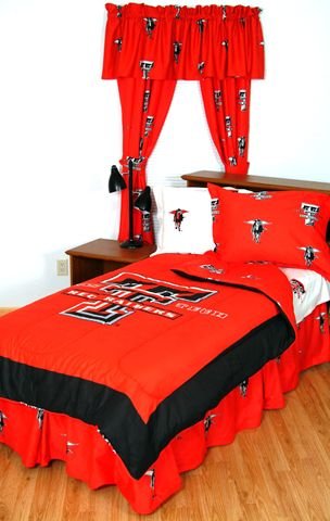 College Covers Everything Comfy Texas Tech Red Raiders Dust Ruffle Bed Skirt, Twin - Thumbnail 2