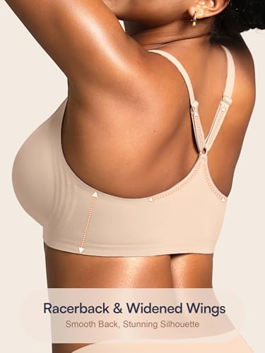 Image of Racerback Bras with Metal Magnetic Front Closure - S-XL Wireless for Women No Underwire Seamless Supportive Bralettes