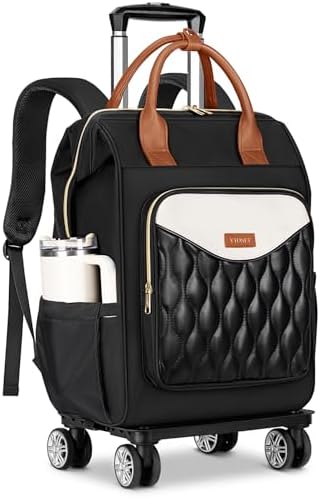 Ytonet Rolling Backpack for Women, 15.6 In Rolling Laptop Backpac...