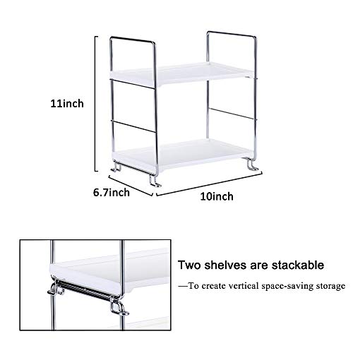 Kingberwi 2 Tier Bathroom Organizer Countertop, Vanity Counter Skincare Makeup Organizer Holder, Bathroom Sink Countertop Storage Shelf, Silver #TOP5