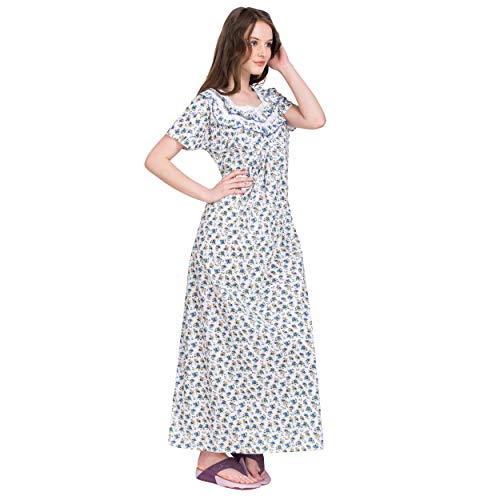 Image of Women's Cotton Nighty Night Gown Multicolore /Cotton Nighty for Pregnant Ladies /Women Night Gowns for Day Wear /Night Wear (Multicolour)(Available Sizes XL & XXL)