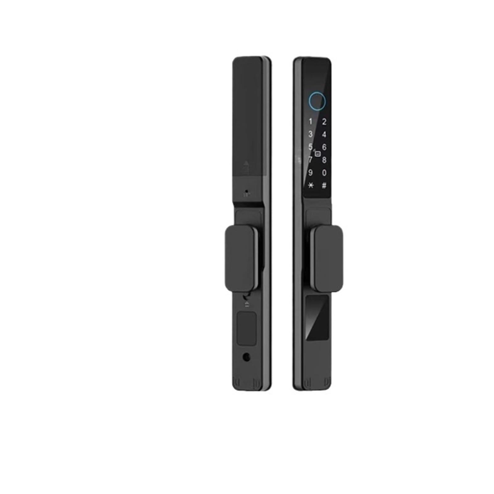 Serratura Intelligente, Porta scorrevole impermeabile Smart Lock Impronta digitale Scheda RFID Password Serratura elettronica in vetro di alluminio(Black3585-Long)