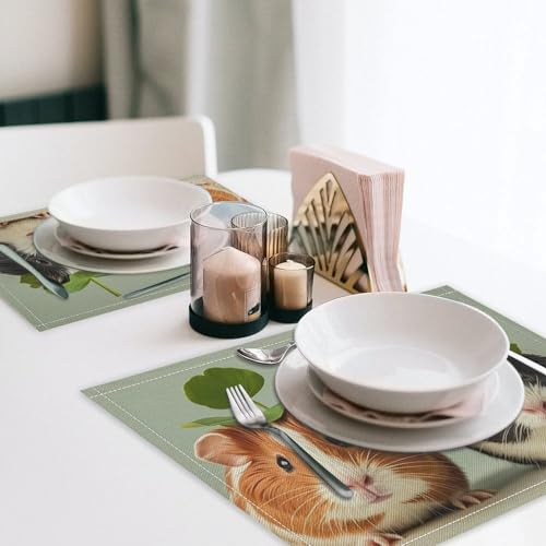 Set de table Guinée résistant chaleur lin naturel pour salle à manger - 6