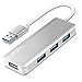 Produktbild RSHTECH Aluminium 4 Port USB 3.0 Hub, Slim USB 3.0 Verteiler Leicht USB Hub USB Port Datenhub für MacBook, iMac, Windows Laptops, Surface Pro sowie PC und mehr (Silber)