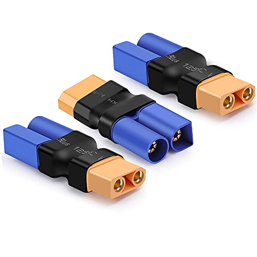 XT90 Female to EC5 Male,3PCS Battery Pack Adapter Connector,RC LiPo Battery Connectors by KCRTEK XT90 Female to EC5 Male,3PCS Battery Pack Adapter Connector,RC LiPo Battery Connectors by KCRTEK