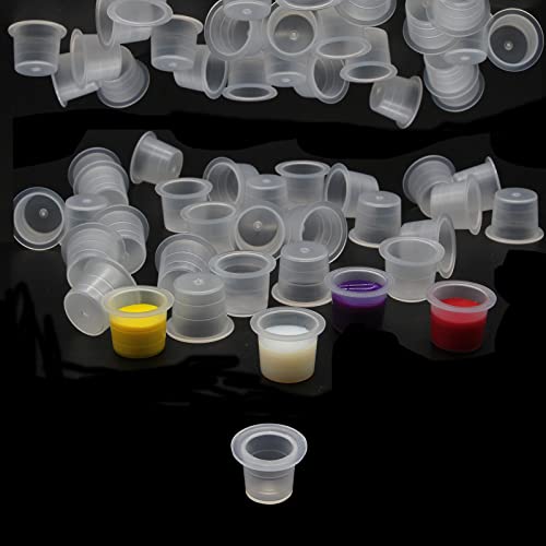 Tattoo Ink Cups - 1000pcs WZPB Tattoo Ink Cups Caps Microblading Ink Cups for Tattooing Tattoo Machine Tattoo Supplies Tattoo Ink Tattoo Kits Eyebrow Microblading Tools (S-1000pcs)