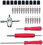 Patonu 34PCS Tire Valve Core Removal and Installation Kit, Zinc Alloy American Stem Core Repair Kit for Most Models of Cars, Trucks, Motorcycles and Bicycles