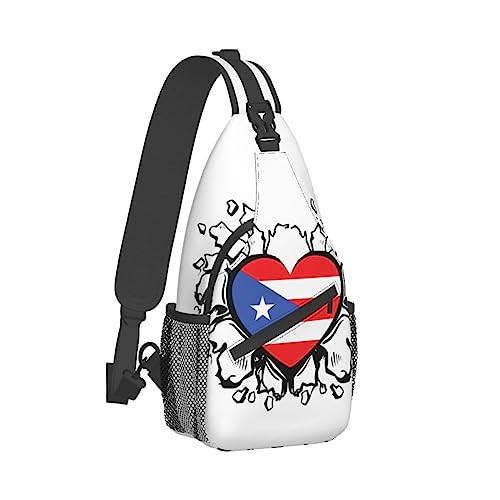 Puerto Rico Flag Sling Bag,Multipurpose Crossbody Backpack Shoulder Chest Bag for Women Men Travel Hiking Daypack2