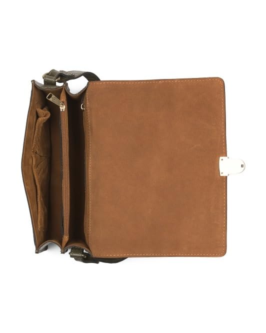 Patricia Nash Leather Liana Crossbody Handbag, Sienna Sunset Print, 10" W x 6" H, Floral Pattern, Tooled Strap, Push Lock Closure, Multiple Pockets3